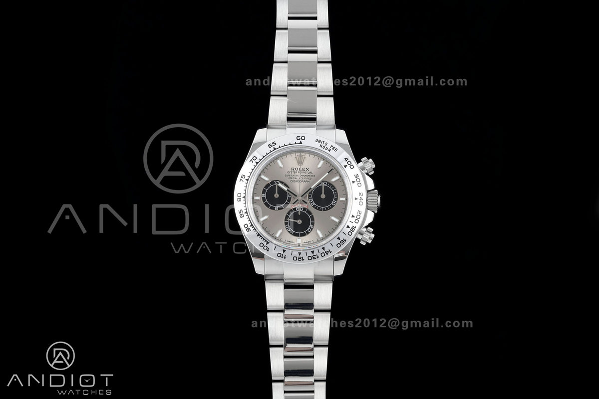 Daytona 126509 QF 1:1 Best Edition Gray/Black Dial on SS Bracelet JH4131 (Free Sprung) 